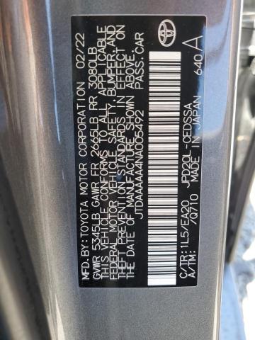 JTDAAAAA4NA005492 2022 TOYOTA MIRAI LE