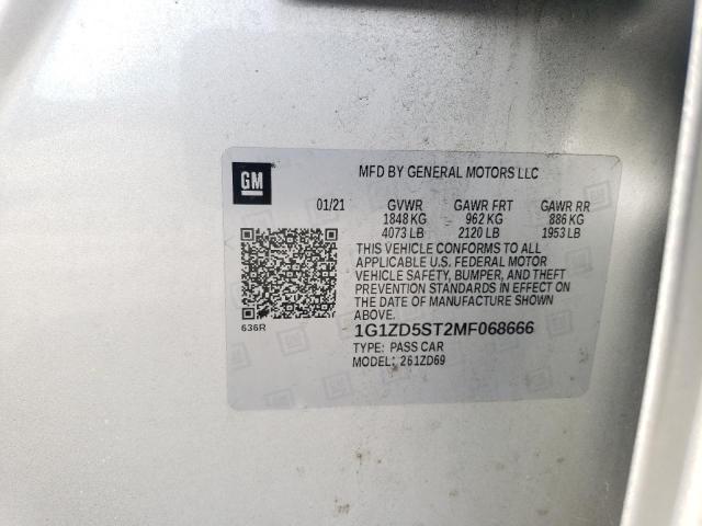 2021 CHEVROLET MALIBU LT - 1G1ZD5ST2MF068666