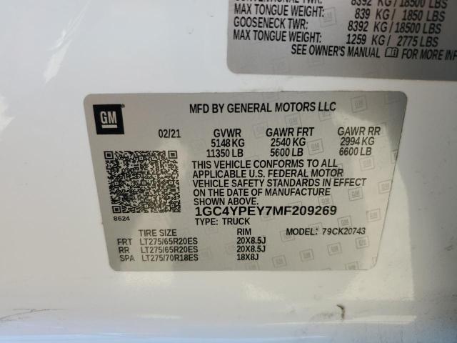 2021 CHEVROLET 2500 HD 1GC4YPEY7MF209269