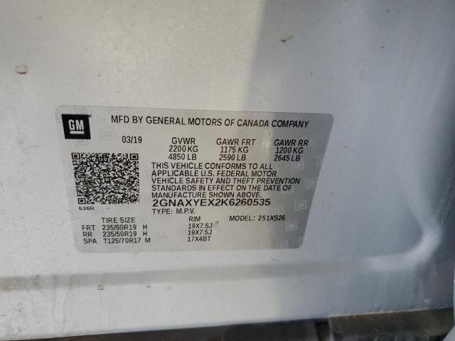 2019 CHEVROLET EQUINOX PR - 2GNAXYEX2K6260535