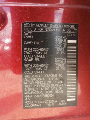 2015 NISSAN ROGUE S - KNMAT2MT3FP587614
