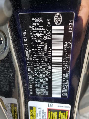 2019 TOYOTA CAMRY L - 4T1B11HK0KU249407