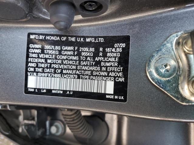 2020 HONDA CIVIC EX SHHFK7H66LU422879