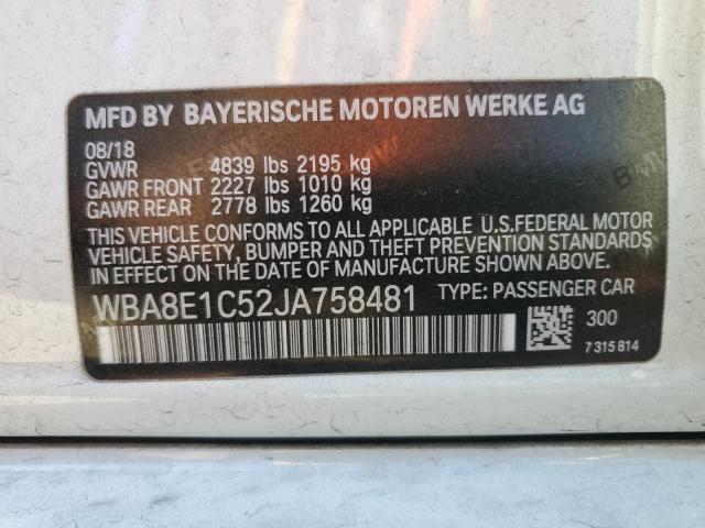 2018 BMW 330E WBA8E1C52JA758481