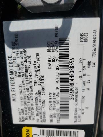 2017 FORD FUSION TIT - 3FA6P0RU4HR388556