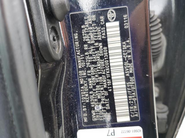 2012 TOYOTA CAMRY BASE - 4T1BF1FK6CU013608