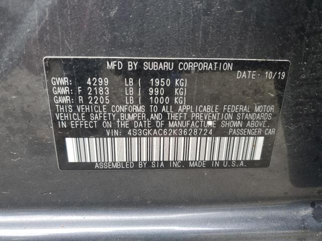 2019 SUBARU IMPREZA PR 4S3GKAC62K3628724