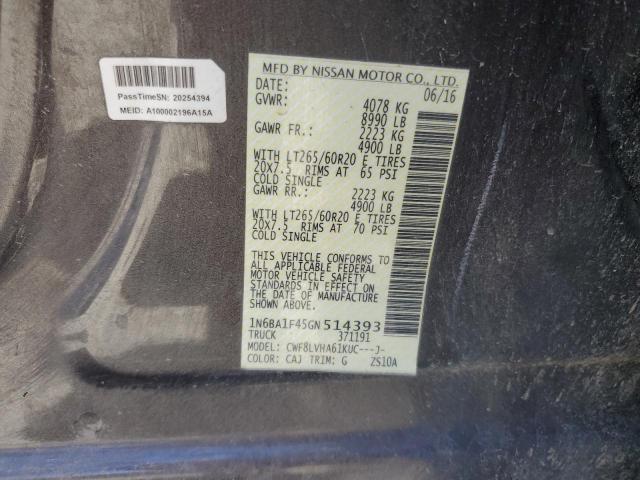 2016 NISSAN TITAN XD S - 1N6BA1F45GN514393