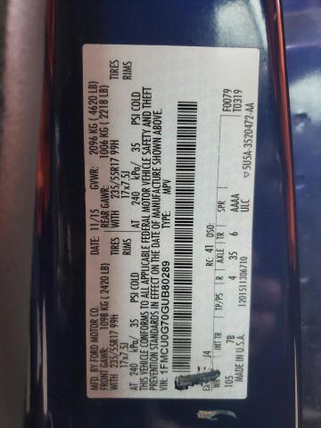 2016 FORD ESCAPE SE - 1FMCU0G70GUB80289