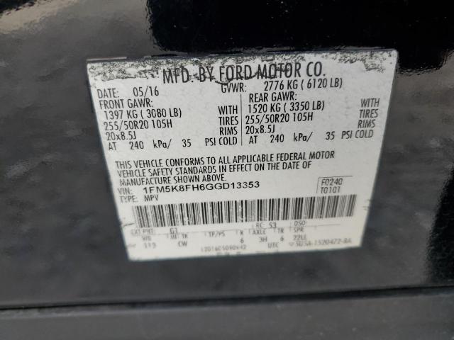 2016 FORD EXPLORER L 1FM5K8FH6GGD13353