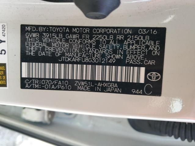 2016 TOYOTA PRIUS - JTDKARFU8G3012149
