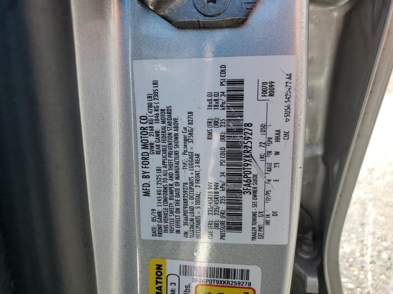 Ford Fusion se 2019