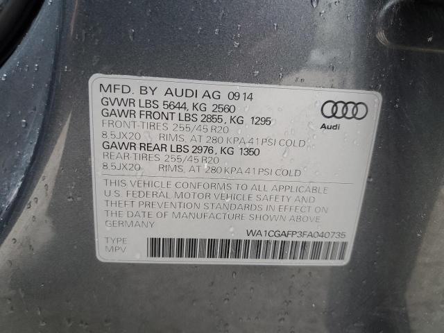 2015 AUDI SQ5 PREMIU WA1CGAFP3FA040735