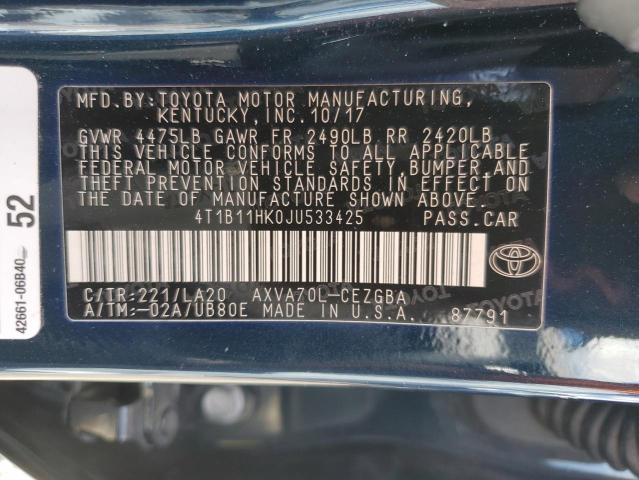 2018 TOYOTA CAMRY L - 4T1B11HK0JU533425