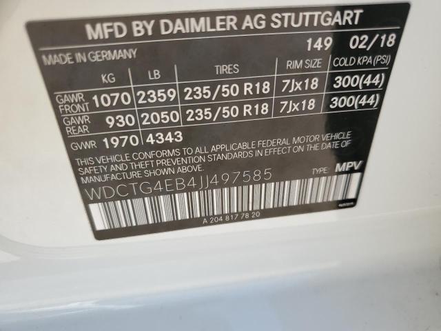 2018 MERCEDES-BENZ GLA 250 - WDCTG4EB4JJ497585