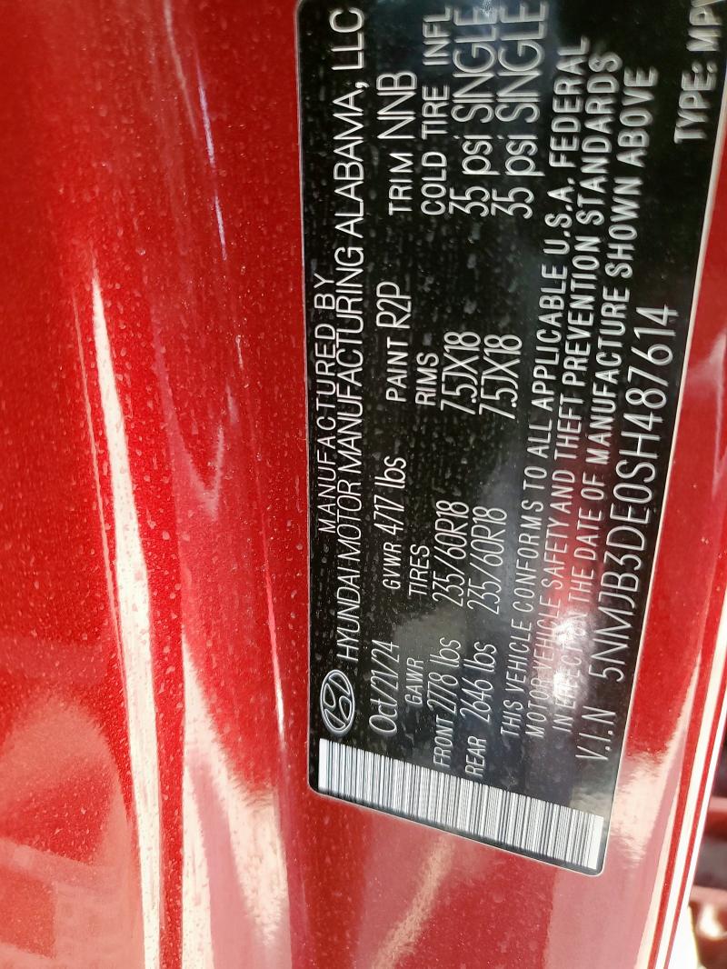 2025 HYUNDAI TUCSON SEL 5NMJB3DE0SH487614