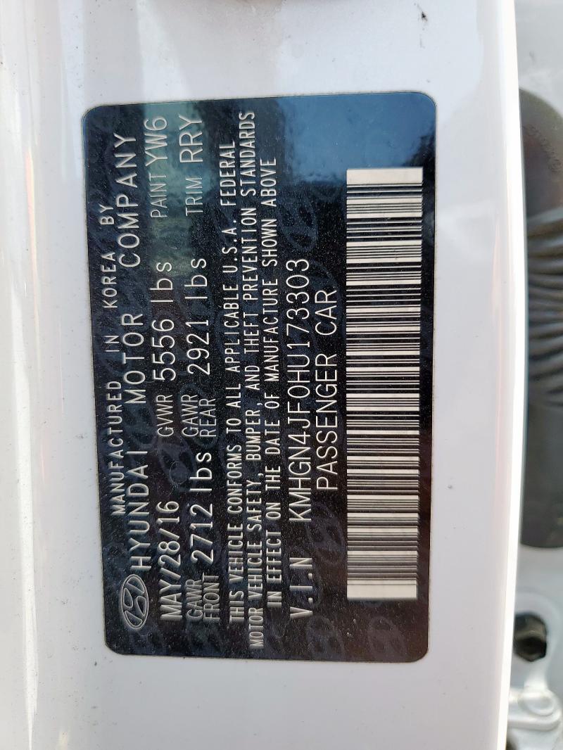 2017 GENESIS G80 ULTIMA KMHGN4JF0HU173303