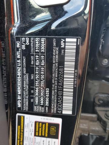 2015 MERCEDES-BENZ ML 350 4MA #3284791546