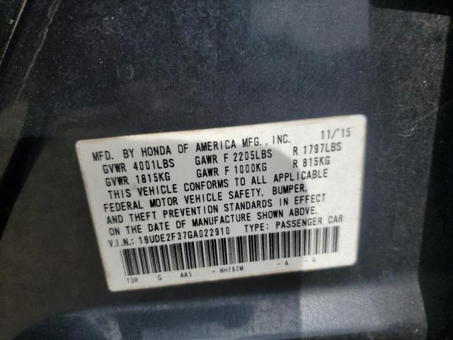 2016 ACURA ILX BASE W - 19UDE2F37GA022910