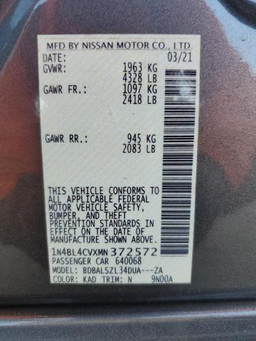 2021 NISSAN ALTIMA SR 1N4BL4CVXMN372572