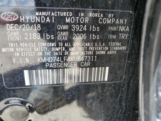 2019 HYUNDAI ELANTRA SE - KMHD74LF4KU847311