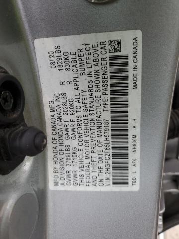 2020 HONDA CIVIC LX - 2HGFC2F65LH579187