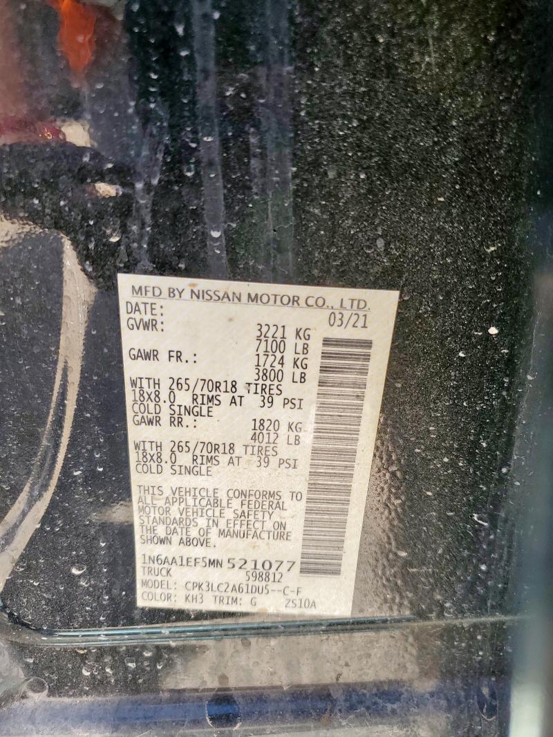 2021 NISSAN TITAN SV - 1N6AA1EF5MN521077