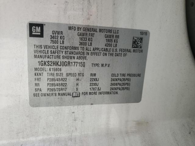 2016 GMC YUKON XL DENALI 1GKS2HKJ0GR177150