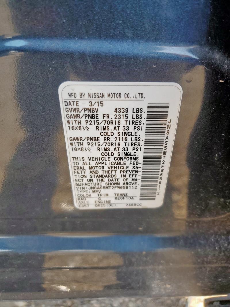 2015 NISSAN ROGUE SELE JN8AS5MT2FW659112