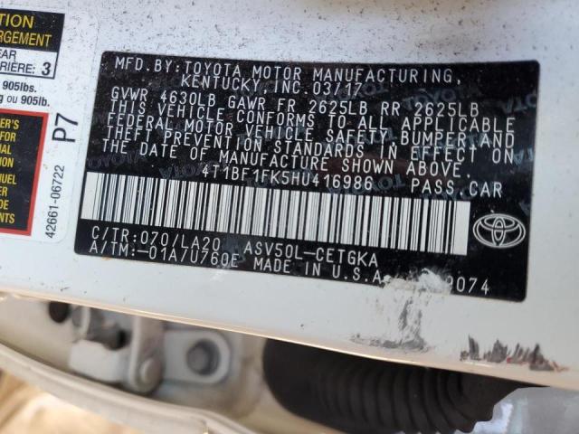 2017 TOYOTA CAMRY LE 4T1BF1FK5HU416986