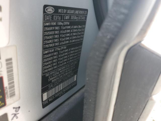 2016 LAND ROVER RANGE ROVE SALGS2PF7GA286294