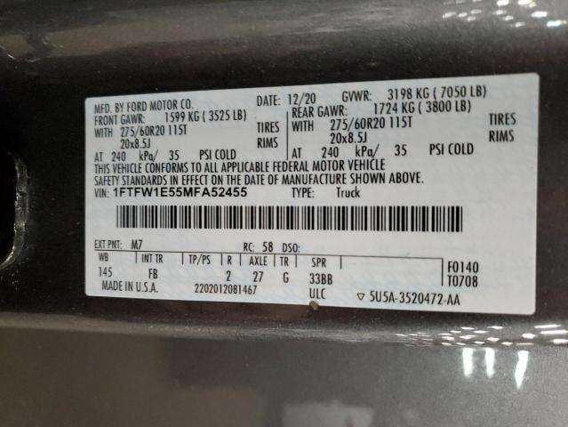 2021 FORD F150 SUPER - 1FTFW1E55MFA52455