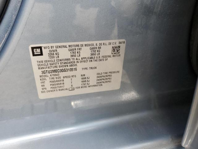 2016 GMC SIERRA K15 3GTU2MEC0GG310516