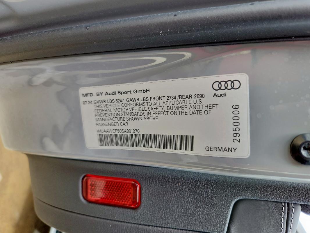 2025 AUDI RS5 WUAAWCF50SA901070
