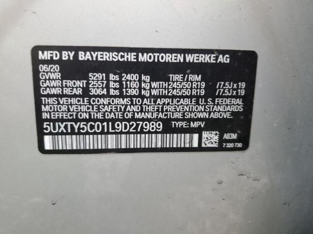 2020 BMW X3 XDRIVE3 5UXTY5C01L9D27989