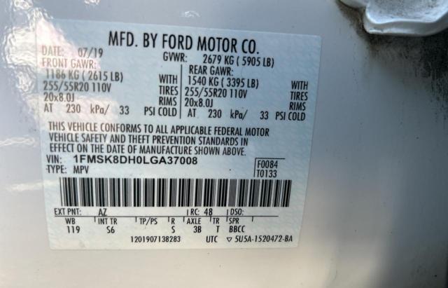 2020 FORD EXPLORER X - 1FMSK8DH0LGA37008
