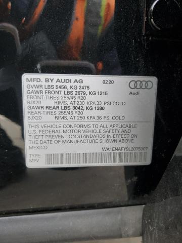 2020 AUDI Q5 TITANIU WA1ENAFY9L2075907