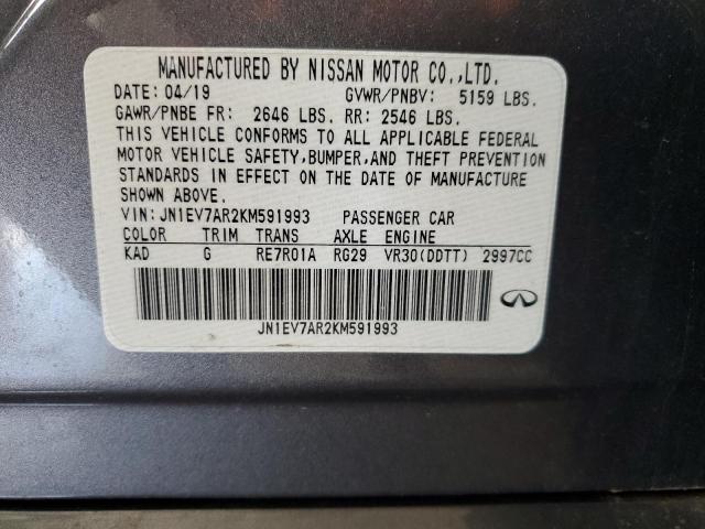 2019 INFINITI Q50 LUXE - JN1EV7AR2KM591993