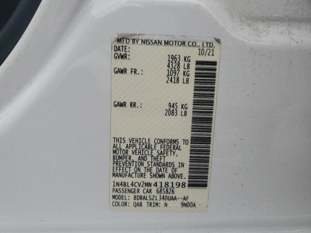 2021 NISSAN ALTIMA SR 1N4BL4CV2MN418198