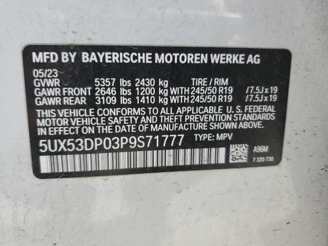 2023 BMW X3 XDRIVE3 - 5UX53DP03P9S71777