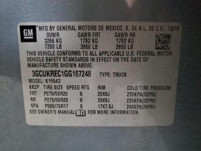 2016 CHEVROLET SILVERADO - 3GCUKREC1GG167248