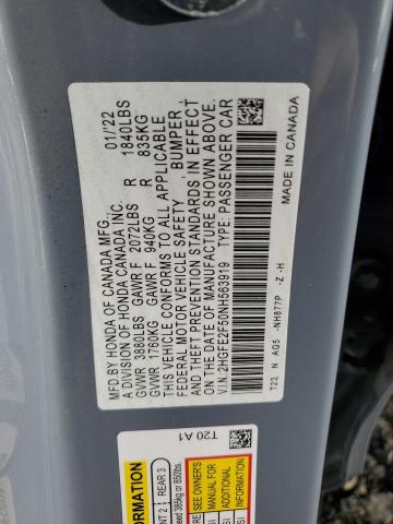 2022 HONDA CIVIC SPOR - 2HGFE2F50NH563919