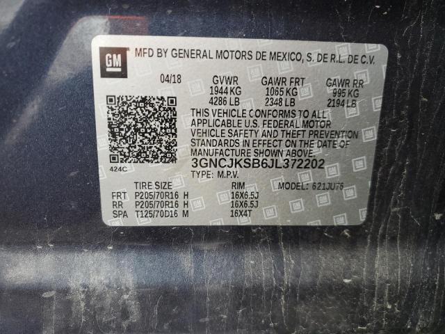 2018 CHEVROLET TRAX LS 3GNCJKSB6JL372202