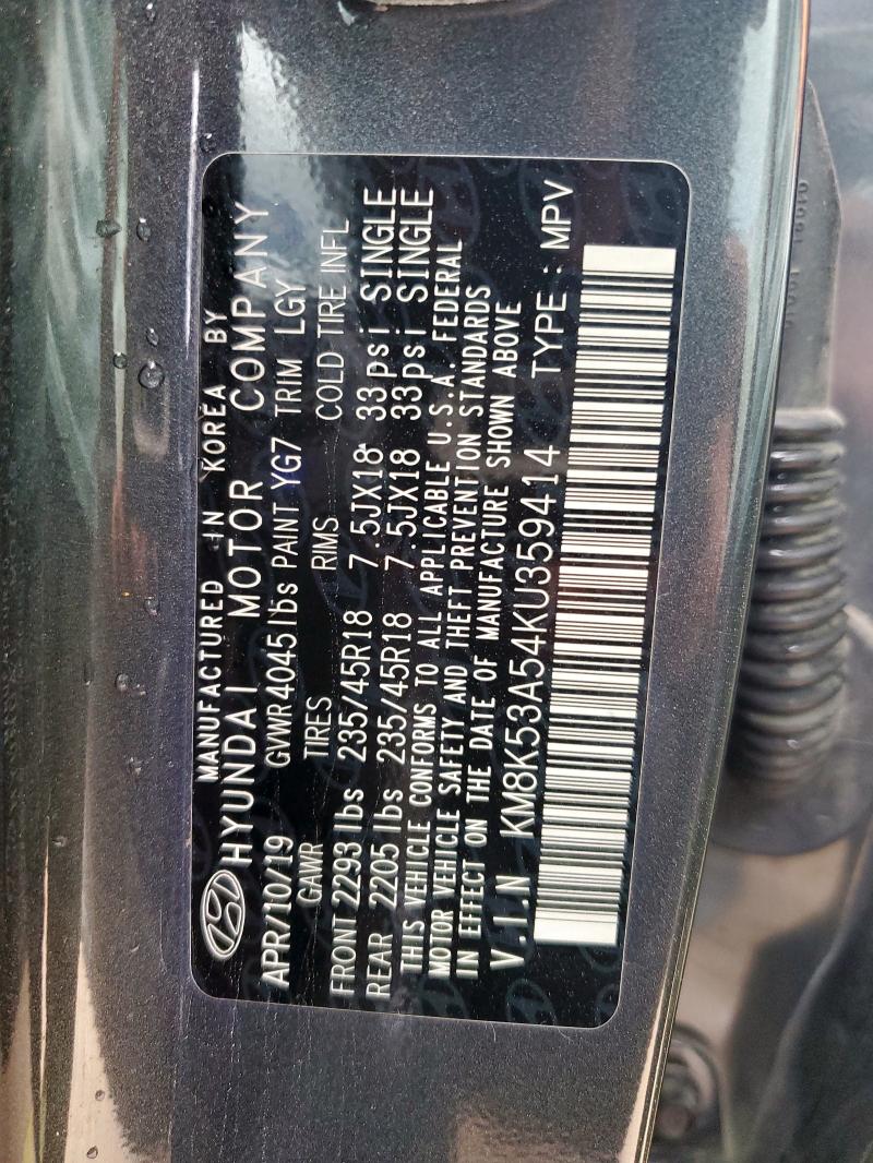 2019 HYUNDAI KONA ULTIM KM8K53A54KU359414