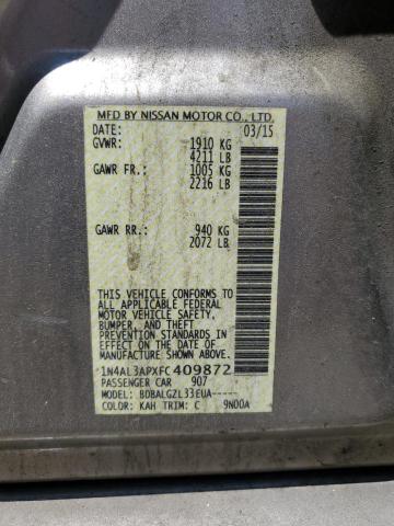 2015 NISSAN ALTIMA 2.5 - 1N4AL3APXFC409872