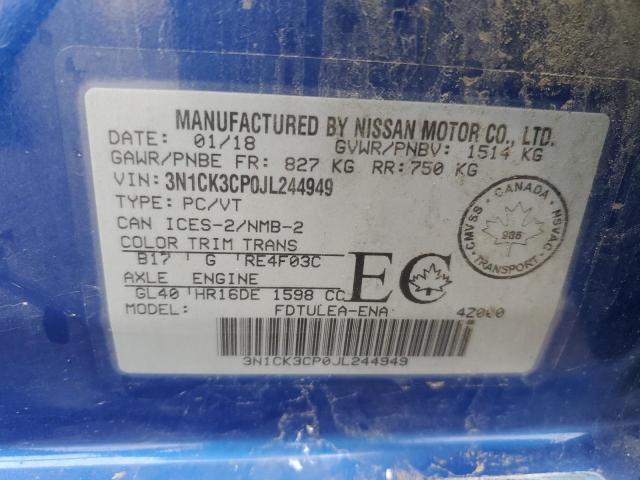 2018 NISSAN MICRA 3N1CK3CP0JL244949