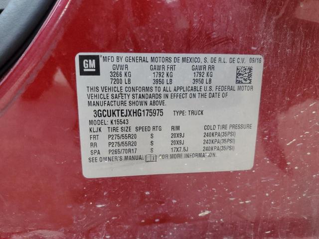 2017 CHEVROLET SILVERADO K1500 HIGH COUNTRY 3GCUKTEJXHG175975