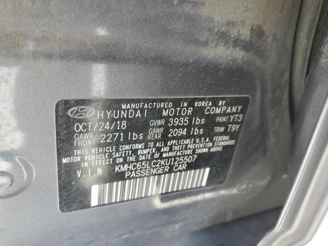 2019 HYUNDAI IONIQ BLUE KMHC65LC2KU125507