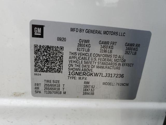 2020 CHEVROLET TRAVERSE L - 1GNERGKW7LJ317236