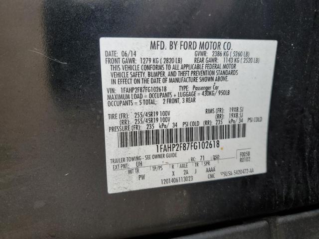 2015 FORD TAURUS LIM - 1FAHP2F87FG102618
